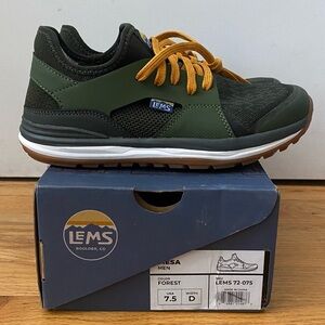Lems Shoes Mesa Vegan Leather Sneakers Trail Hiking Barefoot Minimalist Forest